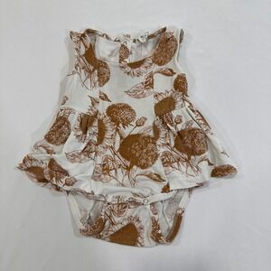 Kate Quinn Sunflower Bamboo Ballerina Peplum Romper Baby 3-6M | Cottagecore